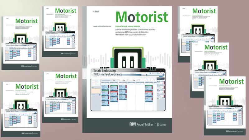Das Bild zeigt das Cover des Magazins "Motorist" mit dem Hauptmotiv eines stilisierten Steckers und einer Benutzeroberfläche.