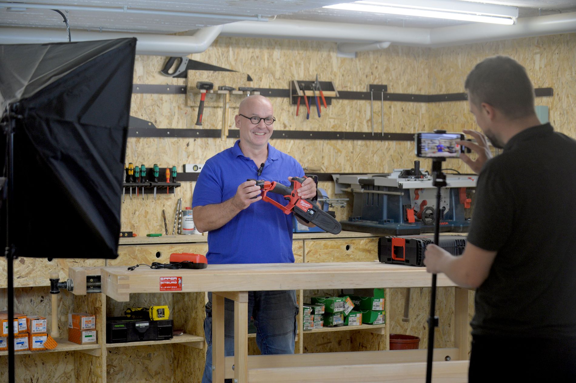 Foto eines Youtube-Videodrehs