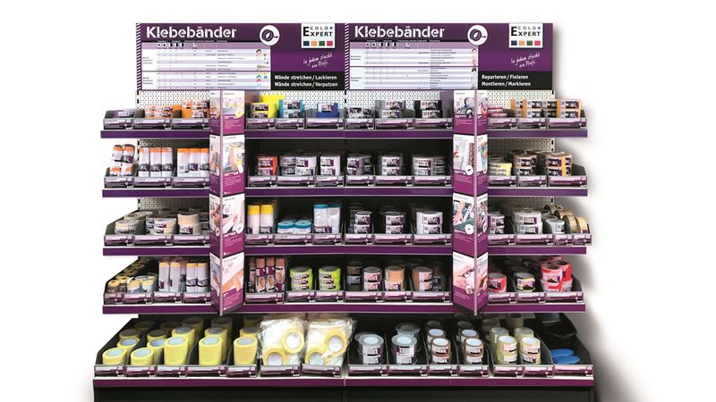 Ein POS-Konzept, das für sich selbst spricht: Das Klebeband-Modul. 