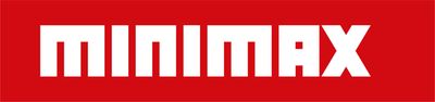 Das Bild zeigt das Logo von Minimax, einem bekannten Unternehmen im Bereich Brandschutzlösungen. Das Logo ist in Weiß auf einem roten Hintergrund dargestellt.