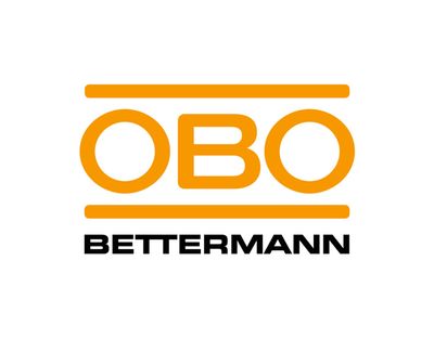 Das Bild zeigt das Logo von OBO Bettermann, bestehend aus den Buchstaben "OBO" in orange und dem Schriftzug "BETTERMANN" darunter in Schwarz.