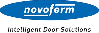 Das Bild zeigt das Logo von Novoferm, einem Anbieter von intelligenten Türlösungen.