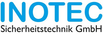 Logo der INOTEC Sicherheitstechnik GmbH in blauer und schwarzer Schrift.