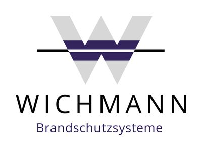 Das Logo von Wichmann Brandschutzsysteme mit einem stilisierten "W" und dem Schriftzug darunter.