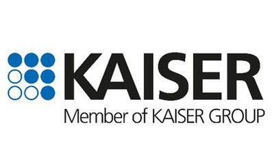 Logo der Kaiser Group mit blauen und weißen Kreisen sowie dem Schriftzug "KAISER".