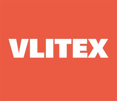 Ein einfaches Logo mit dem Schriftzug "VLITEX" in weißer Schrift auf einem orangefarbenen Hintergrund.
