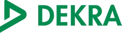 Das Bild zeigt das Logo von DEKRA, einem führenden Unternehmen im Bereich Sicherheit und Zertifizierung.