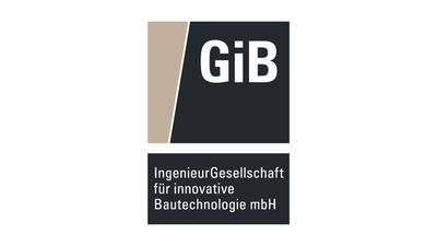 Das Logo der IngenieurGesellschaft für innovative Bautechnologie mbH mit den Buchstaben "GiB" in einem modernen Design.