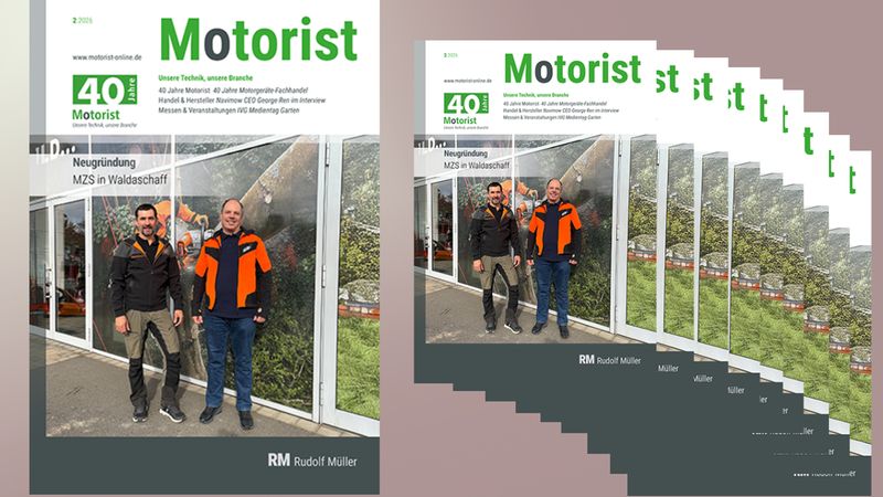 Das Cover des Motorist Magazins zeigt zwei Männer vor einem Gebäude mit der Überschrift "Neugründung MZS in Waldaschaff".