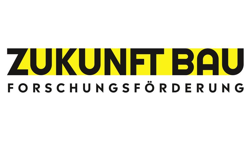 Das Bild zeigt das Logo von "Zukunft Bau" mit dem Schriftzug "Forschungsförderung".