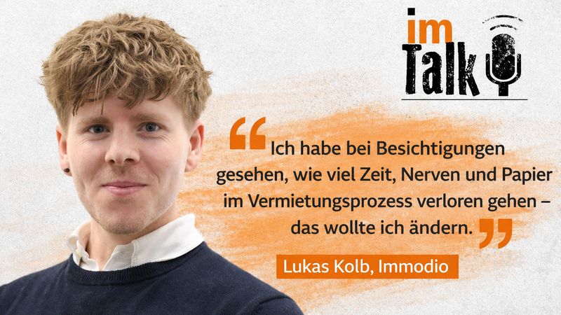 Ein Mann im Interview mit einem Zitat über den Vermietungsprozess.