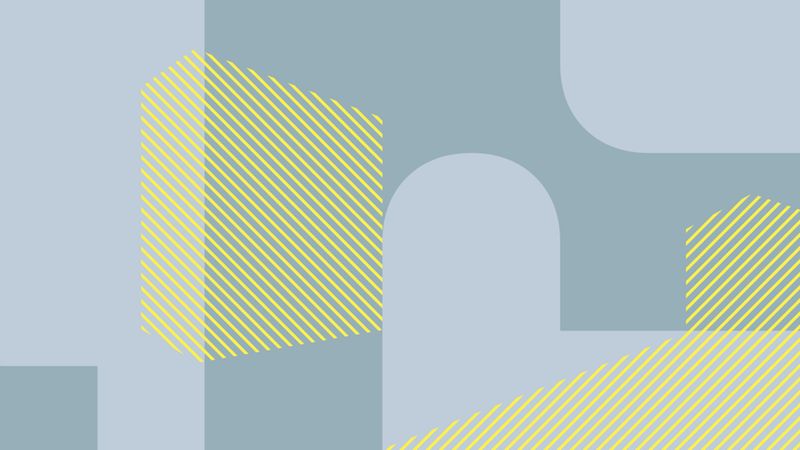 Ein Bild mit abstrakten geometrischen Formen in Blau- und Gelbtönen.