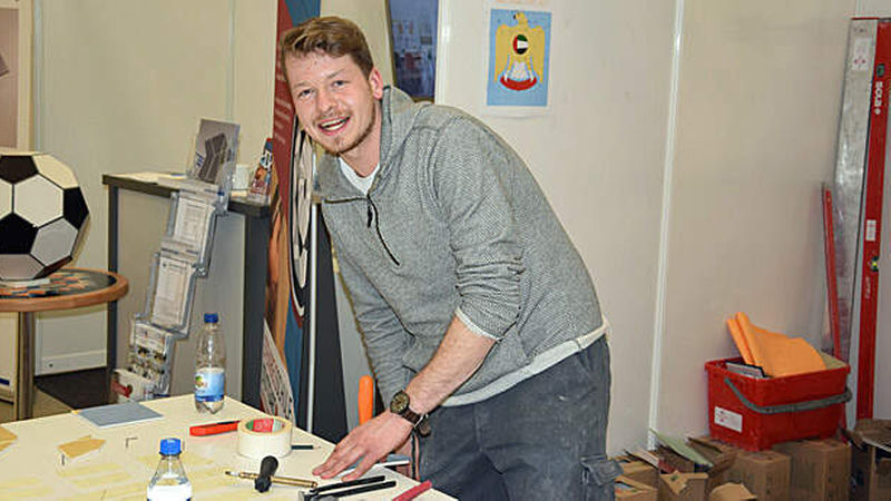 Janis Gentner, Deutscher Meister 2017, nutzte die Messe, um vor Publikum zu üben.