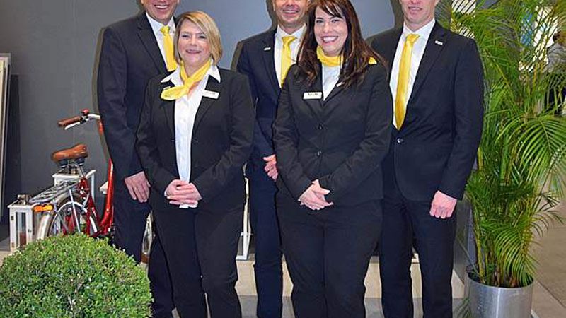 Zogen ein positives Messeresümee für Taxis: Hans-Jürgen Laur, Leiter des Produktmanagements, Barbara Mayr, Geschäftsführer Stephan Vick, Vertriebsleiterin Jasmin Sixl und Geschäftsführer Mirco Wiesemann (von links).