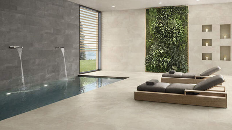 Umfassendes Bodenkonzept für drinnen und draußen: die neue Bodenserie „Hudson“ von Villeroy &amp; Boch Fliesen (Foto: Villeroy &amp; Boch)