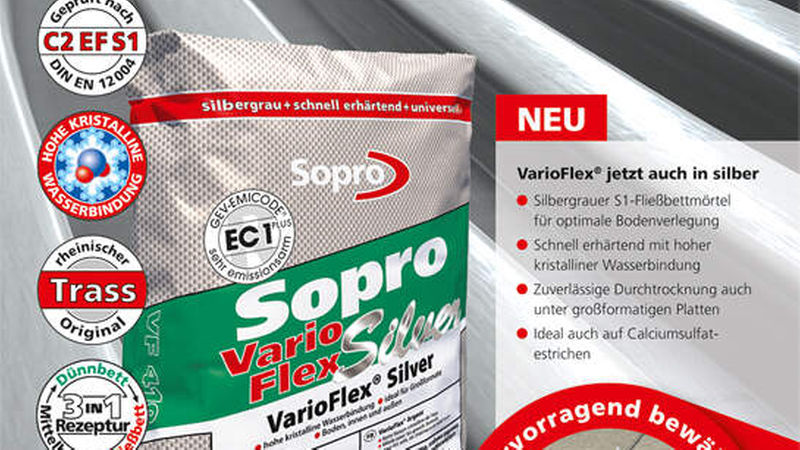 2. Platz Kategorie Fliesenkleber/Mörtel: „VarioFlex® Silver“ von Sopro