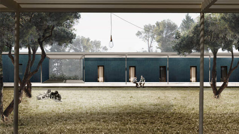 Kategorie Abschlussarbeit: Besondere Erwähnung II –<br>Beim Projekt „Innenhöfe aus Wasser und Oliven“ von Alba Jiménez Navas von der Granada School of Architecture lobte die Jury den Wechsel von einem Innen- zu einem Außenraumkonzept mit starker szenischer Wirkung. Die verwendeten Keramikmaterialien verliehen den Räumen eine besondere Perspektive. (Foto: Alba Jiménez Navas)<br>
