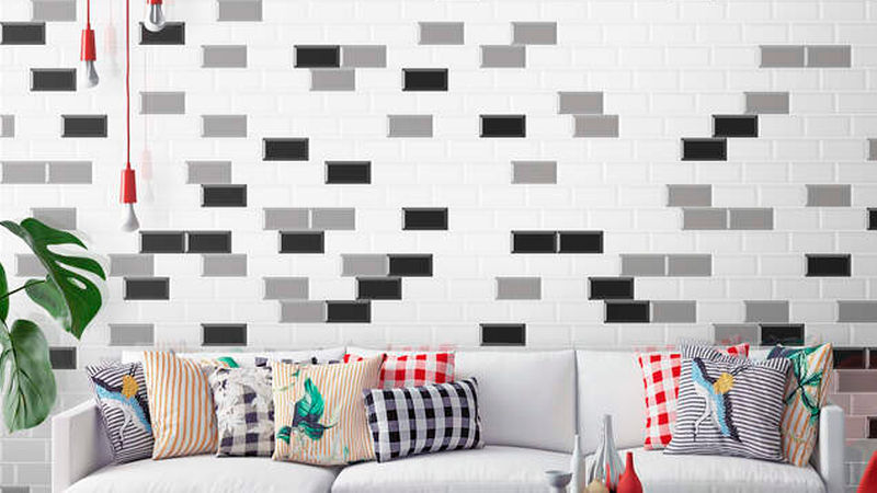 Plug &amp; Play mit den 3D-Fliesen „Metro Blanco“, „Metro Gris“ und „Metro Negro“ im Format 10 x 20 Zentimeter von Superceramica (Foto: Tile of Spain/Superceramica)