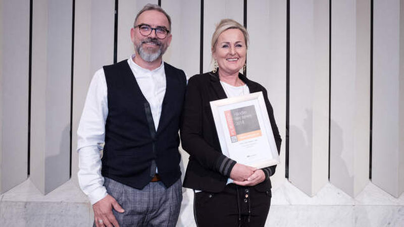 Karin und Andreas Kölle, Andreas Kölle Ausbaustoffe, freuten sich über Platz eins in der Kategorie Large.