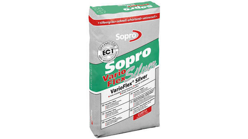 Platz drei in der Kategorie Fliesenkleber/Mörtel: „VarioFlex® Silver“ von Sopro (Foto: Sopro)