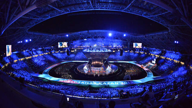 Die Eröffnung der 45. WorldSkills-Wettbewerbe fand am 22. August 2019 unter freiem Himmel in der „Kazan Arena“ statt. (Foto: WorldSkills)