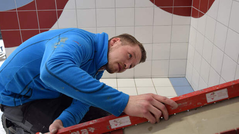 Der spätere Sieger Janis Gentner bei der Arbeit …<br><br>