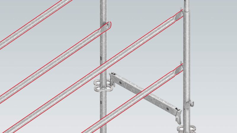 Beispiel beidseitiger Seitenschutz (rot markiert)