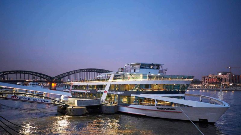 Abends ging es auf das Schiff RheinFantasie