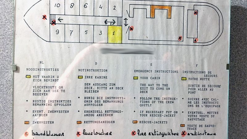 Abenteuerlicher Flucht- und Rettungsplan auf einem Hausboot (Beherbergungsstätte)