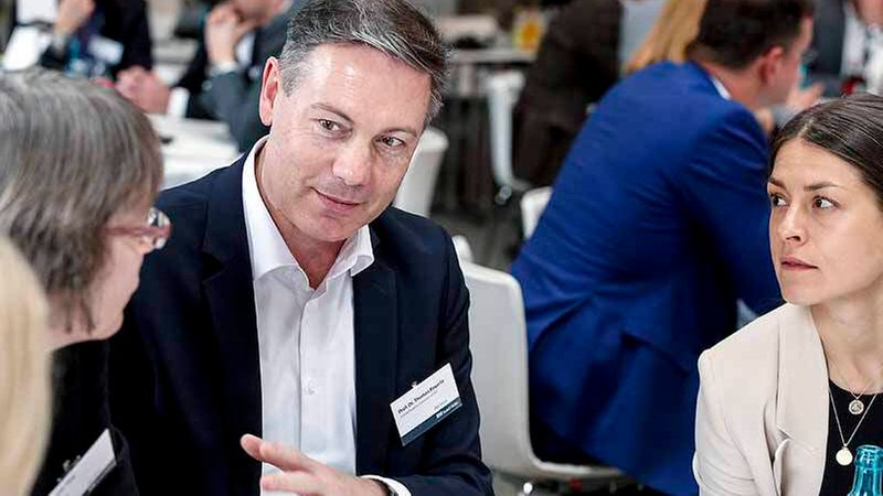 Beim Gipfeltreffen mittendrin: Thomas Beyerle, Catella, und Lisa Deppe, Numeris (Foto: Detlef Szillat)