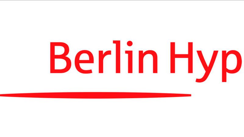 Das Logo der Berlin Hyp, bestehend aus der roten Wortmarke "Berlin Hyp" über einem roten horizontalen Strich.