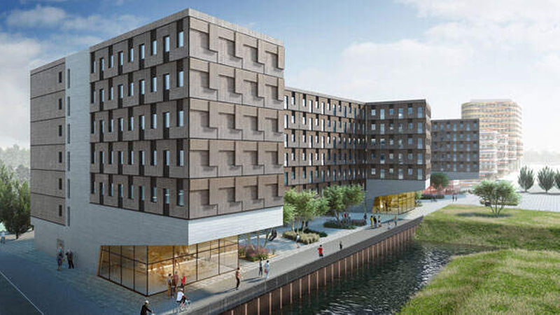 Das neue Studentenwohnheim im Hamburger Stadtteil Wilhelmsburg (Bild: Woodie Hamburg)