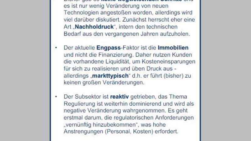 In der Immobilienfinanzierung dominiert weiter das Thema Regulierung (Quelle: ebs REMI/Innovationsbarometer 2017)