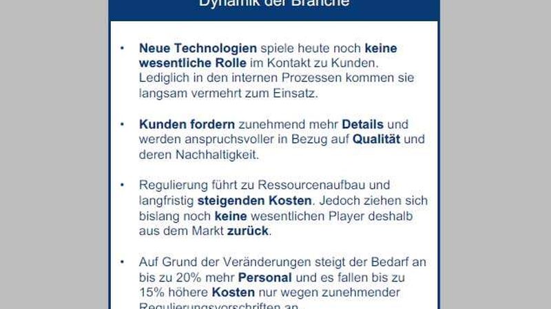 Vorgaben der Regulierung führen im Investment zu deutlich steigenden Personalkosten (Quelle: ebs REMI/Innovationsbarometer 2017)