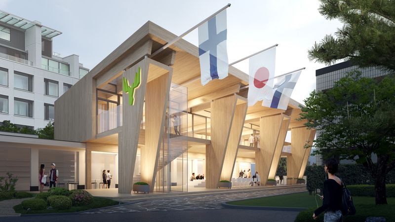 Metsä Group and Business Finland are joining forces in building a wooden Metsä pavilion to be used in Tokyo during the Olympic games. The pavilion will be built on the grounds of the Finnish Embassy in the centre of Tokyo, Japan. Foto: Helin & Co. Architects