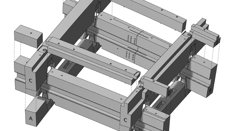 S1 Konstruktionsmuster mit allen Lagen und Anschlüssen. Foto: Blumer Lehmann
