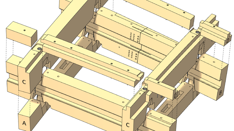 S1 Konstruktionsmuster mit allen Lagen und Anschlüssen. Foto: Blumer Lehmann