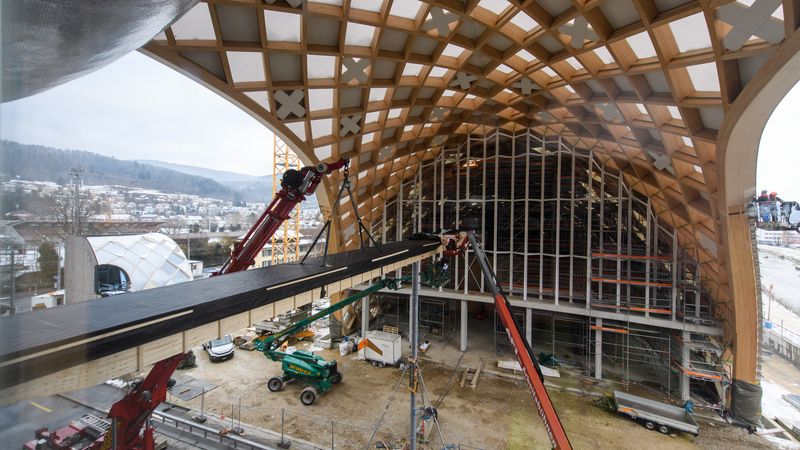 Baustelle Dezember 2017 Montage Brücke Jan Bolomey copyright Blumer-Lehmann AG (2)