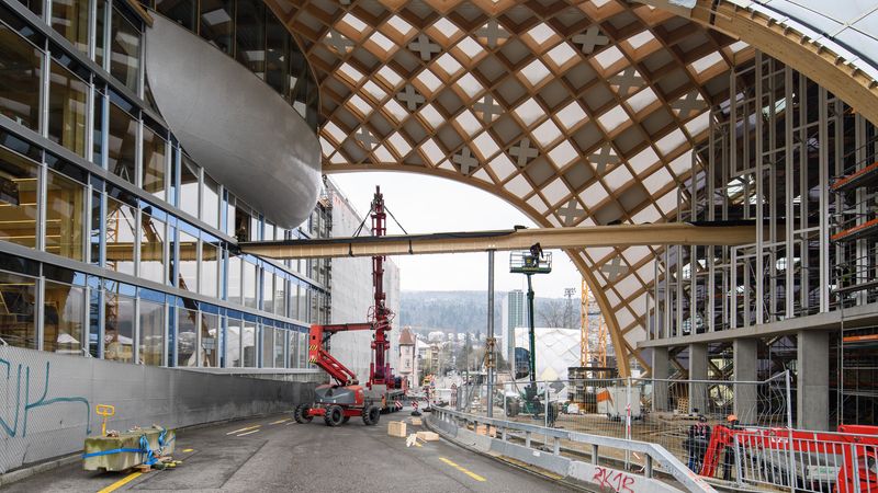 Baustelle Dezember 2017 Montage Brücke Jan Bolomey copyright Blumer-Lehmann AG (6)