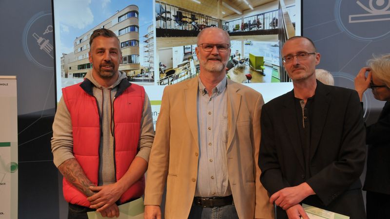 Preisverleihung Deutscher Holzbaupreis 2019 - Projektbeteiligte: für das Projekt: Wohn- und Geschäftshaus in Leipzig. Anerkennung in der Kategorie Neubau. Foto:Holzbau Deutschland/M.Hölzel
