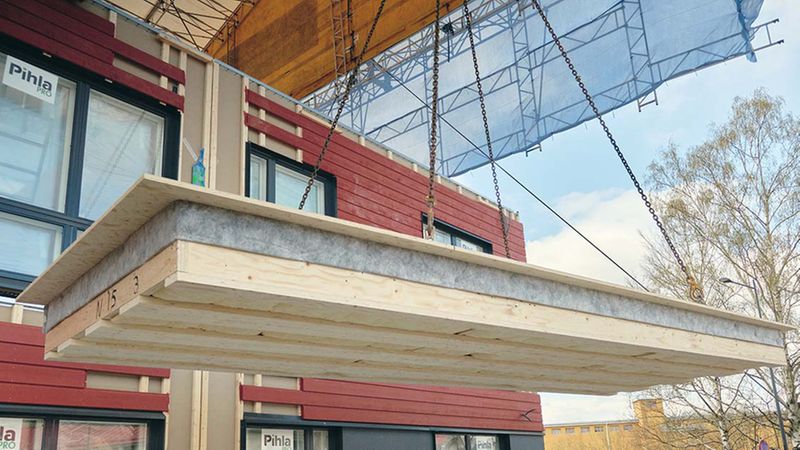 Holzrahmen: Mehrfamilienhäuser aus Furnierschichtholz