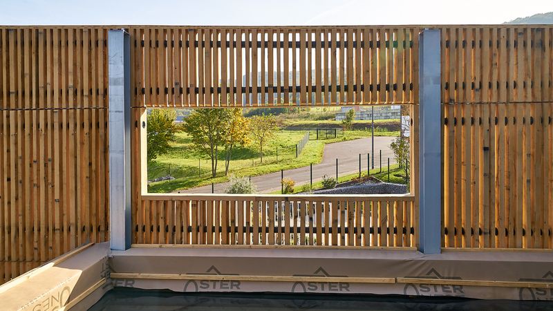 Freistehendes Fassadensystem 2019. Foto: Andreas Scholer / baustellenfotograf.de