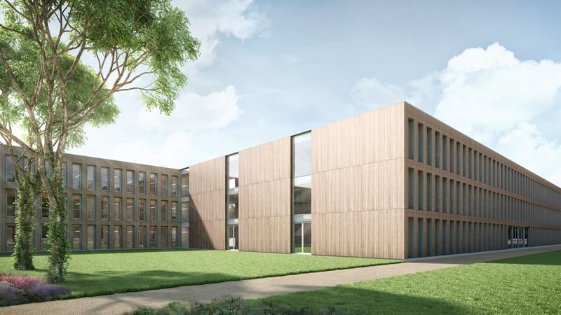 Entwürfe für das neue Schulgebäude. Foto: Erne AG Holzbau | Raumwerk & Spreen Architekten Arbeitsgemeinschaft