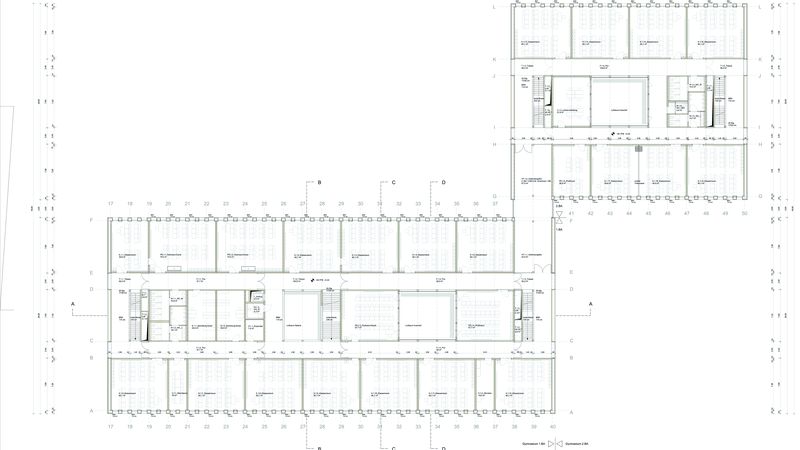 Planungsskizzen des Schulgebäudes. Foto: Erne AG Holzbau | Raumwerk & Spreen Architekten Arbeitsgemeinschaft