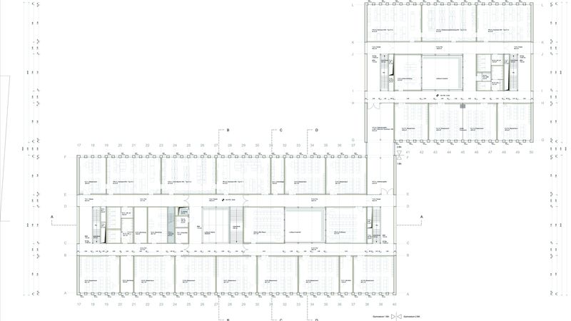 Planungsskizzen des Schulgebäudes. Foto: Erne AG Holzbau | Raumwerk & Spreen Architekten Arbeitsgemeinschaft
