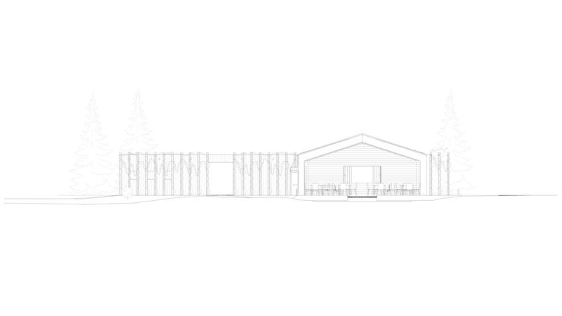 Ansicht West, Seehütte Völs am Schlern, Südtirol. Foto: noa* network of architecture