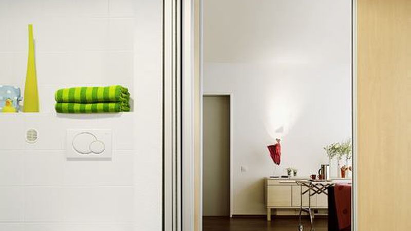 Bei der Gleittürlösung ist der Schallschutz gegenüber den Flügeltüren aufgrund der leichteren Bauart schlechter.Foto: Raumplus