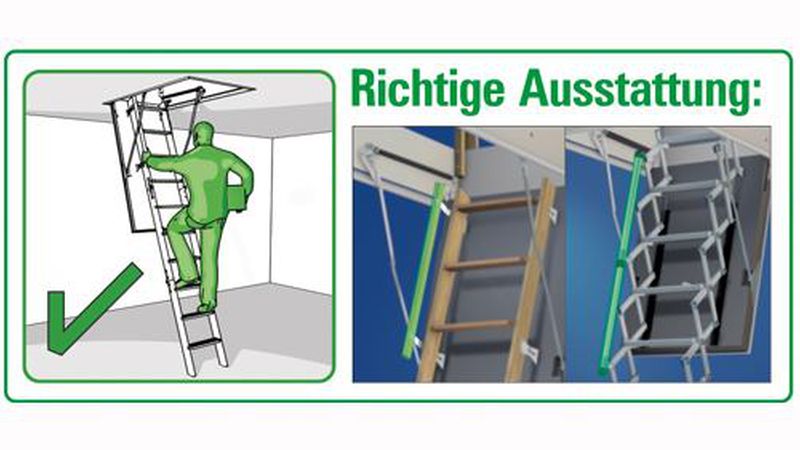 Ein griffiger Handlauf gibt bei Bodentreppen in Holz- oder Metallausführung einen zusätzlichen Halt. (Bild: Wellhöfer)