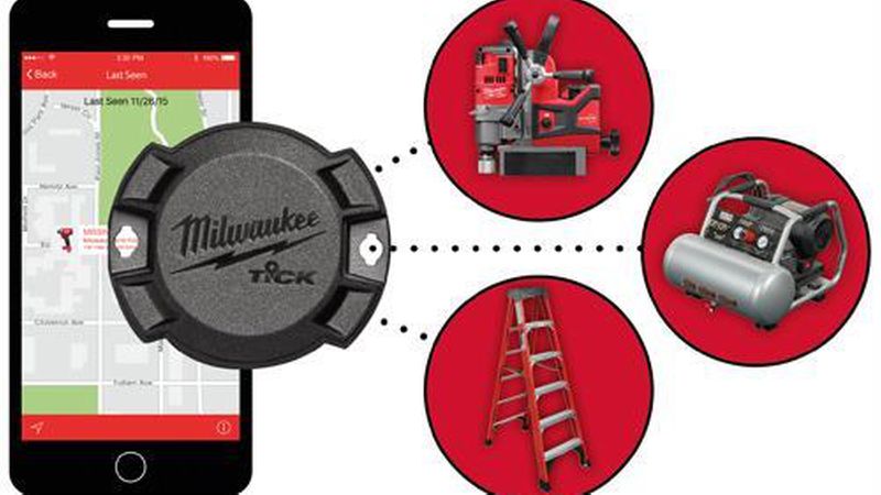 Mit einem Bluetooth-Modul lassen sich auch andere Ausrüstungsgegenstände vernetzen und jederzeit lokalisieren. (Bild: Milwaukee)
