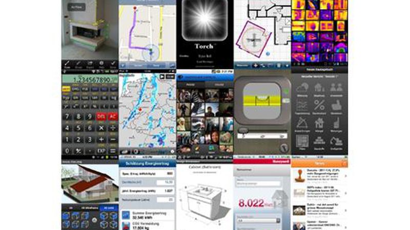 Inzwischen gibt es eine beachtliche Anzahl praktischer und nützlicher Baustellen-Apps. (Bild: Collage, diverse Anbieter)